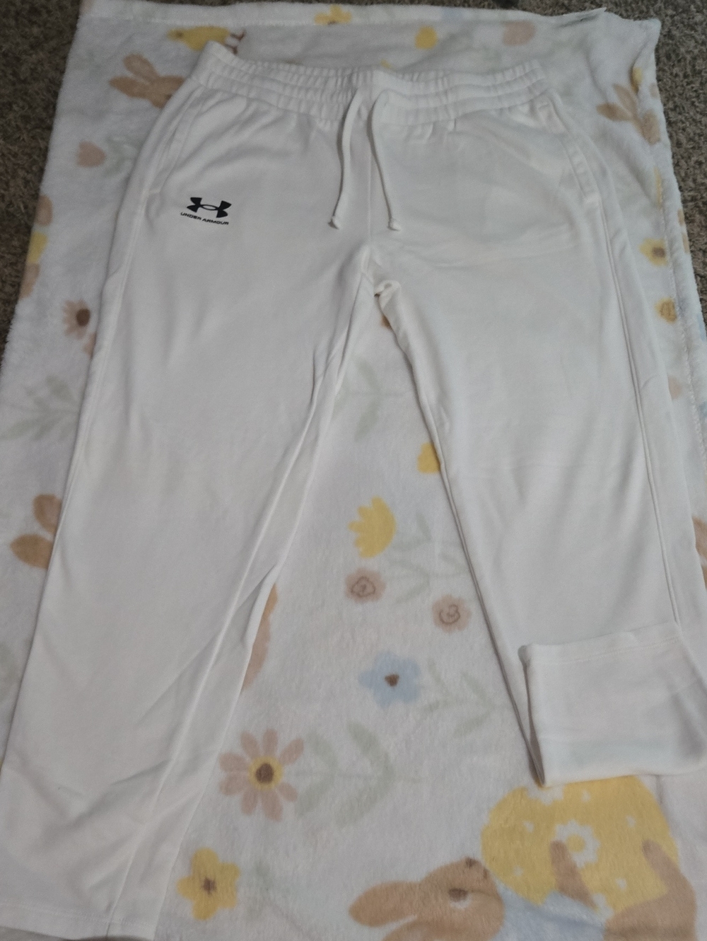 Under Armour Womens White Joggers with Drawstring Waist